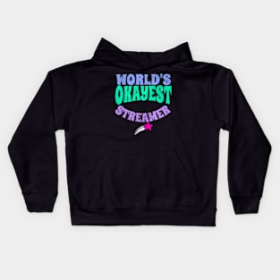 World's Okayest Streamer Funny Video Gamer Kids Hoodie